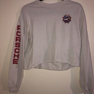 long sleeve cropped porshe shirt
